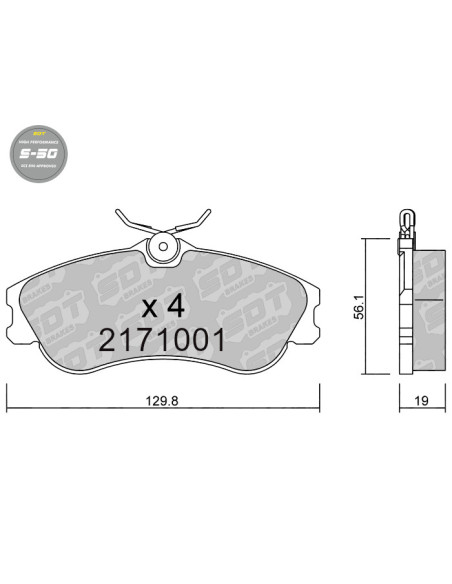 PASTILLAS DE FRENO DELANTERAS HIGH PERFORMANCE S50 CITROEN BERLINGO XSARA XSARA PICASSO PEUGEOT 306 PARTNER