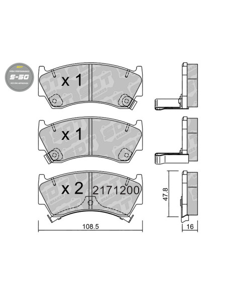 PASTILLAS DE FRENO DELANTERAS HIGH PERFORMANCE S50 NISSAN 200SX S14 SENTRA B14