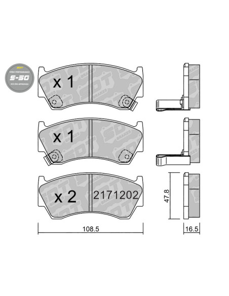 PASTILLAS DE FRENO DELANTERAS HIGH PERFORMANCE S50 NISSAN ALMERA N15