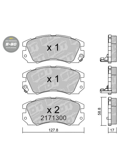 FRONT HIGH PERFORMANCE BRAKEPADS S50 SUBARU IMPREZA GC-GF LEGACY BC-BF BD-BG