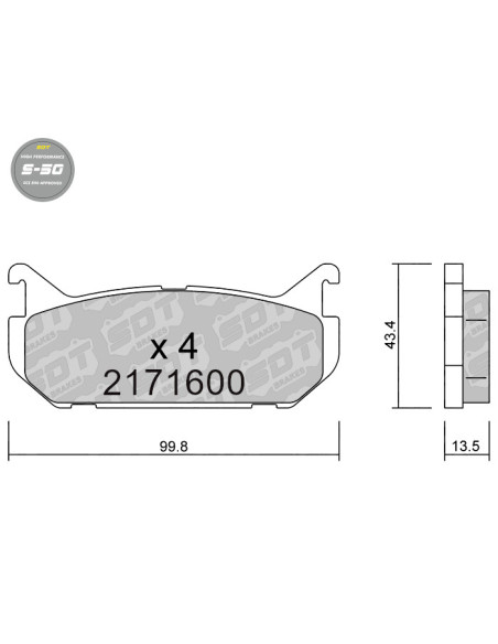 REAR HIGH PERFORMANCE BRAKEPADS S50 FORD PROBE MAZDA 626 MX6 XEDOS 6