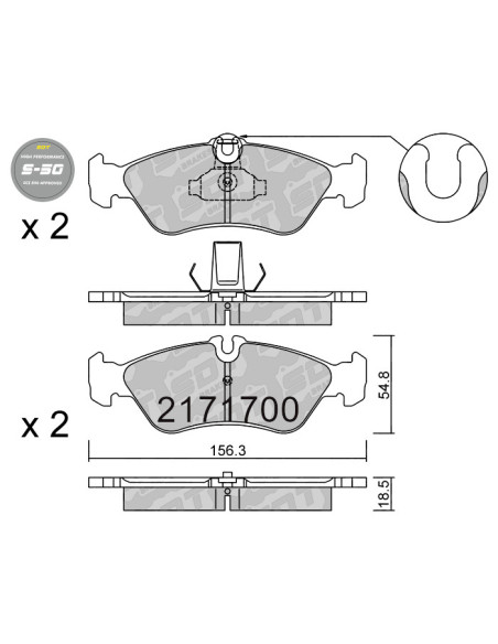 REAR HIGH PERFORMANCE BRAKEPADS S50 MERCEDES G 461 463 SPRINTER VW LT31 LT35