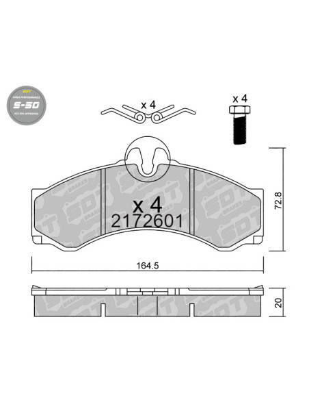 PASTILLAS DE FRENO DELANTERAS HIGH PERFORMANCE S50 MERCEDES SPRINTER