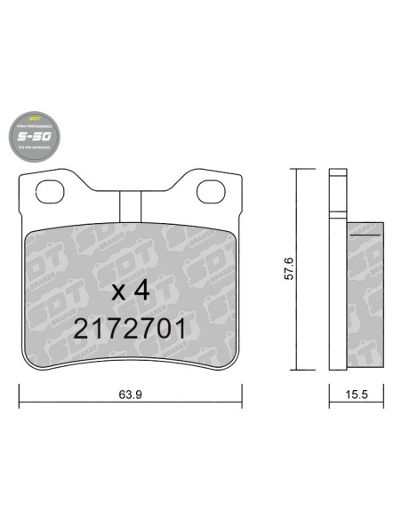 PASTILLAS DE FRENO TRASERAS HIGH PERFORMANCE S50 PEUGEOT 406 607