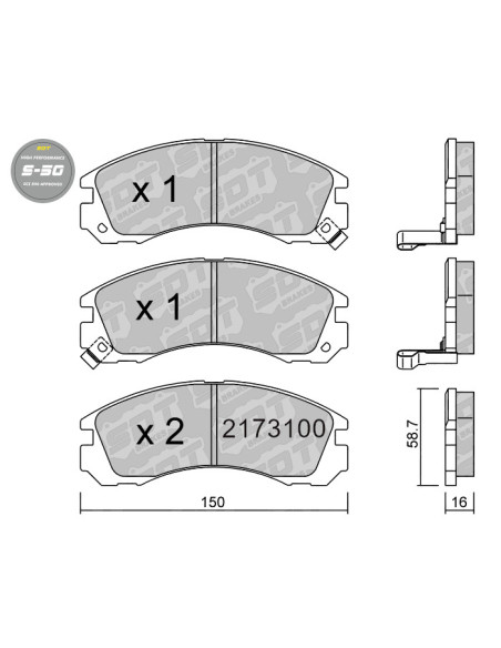 PASTILLAS DE FRENO DELANTERAS HIGH PERFORMANCE S50 CITROEN C-CROSSER MITSUBISHI FTO LANCER EVO IV MONTERO PEUGEOT 4007