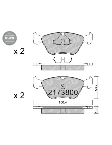 PASTILLAS DE FRENO DELANTERAS HIGH PERFORMANCE S50 FORD COUGAR ESCORT MONDEO SIERRA