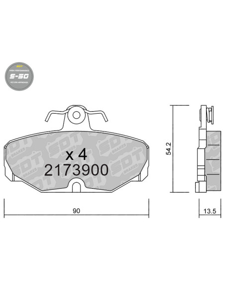 PASTILLAS DE FRENO TRASERAS HIGH PERFORMANCE S50 FORD ESCORT SCORPIO SIERRA