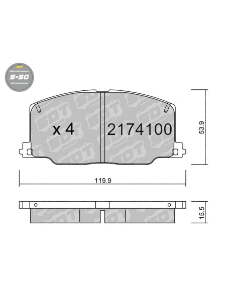 FRONT HIGH PERFORMANCE BRAKEPADS S50 LEXUS ES TOYOTA CAMRY CARINA CELICA T18