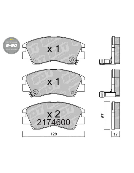 FRONT HIGH PERFORMANCE BRAKEPADS S50 MITSUBISHI L200 L300 MONTERO