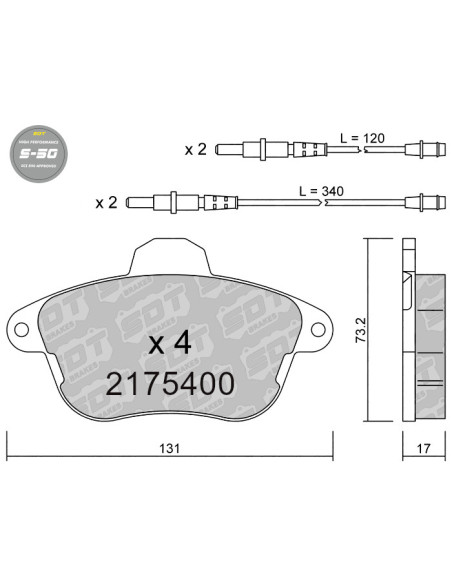 PASTILLAS DE FRENO DELANTERAS HIGH PERFORMANCE S50 PEUGEOT 605