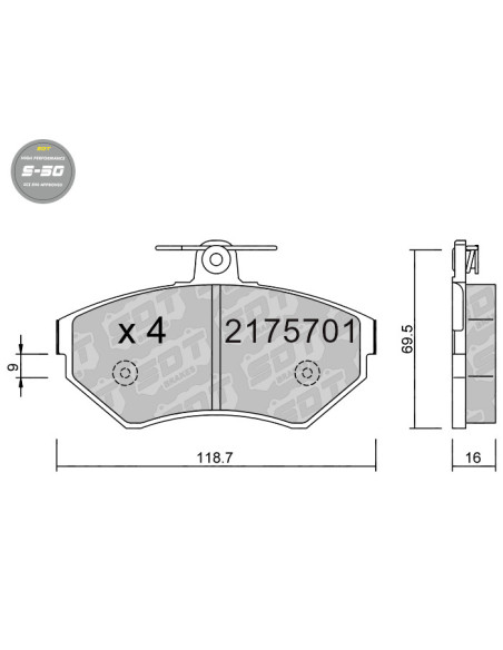 FRONT HIGH PERFORMANCE BRAKEPADS S50 SEAT AROSA CORDOBA VW GOLF III LUPO POLO 6N
