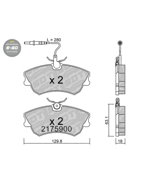 PASTILLAS DE FRENO DELANTERAS HIGH PERFORMANCE S50 RENAULT ESPACE GRAND ESPACE