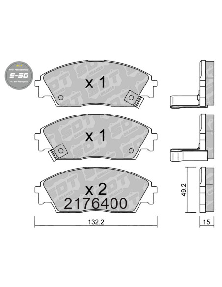 PASTILLAS DE FRENO DELANTERAS HIGH PERFORMANCE S50 HONDA CRX CIVIC EC ED EE PRELUDE BA