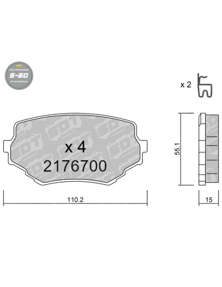PASTILLAS DE FRENO DELANTERAS HIGH PERFORMANCE S50 SUZUKI VITARA GRAND VITARA OFF-ROAD