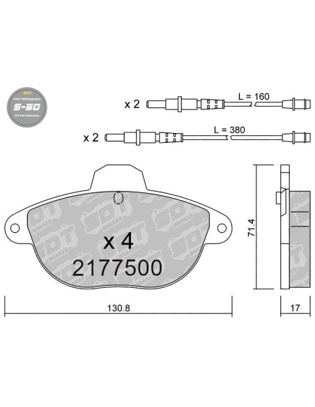 PASTILLAS DE FRENO DELANTERAS HIGH PERFORMANCE S50 CITROEN XANTIA