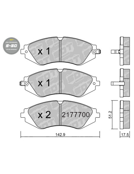 PASTILLAS DE FRENO DELANTERAS HIGH PERFORMANCE S50 DAEWOO LACETTI LANOS NUBIRA OPTRA