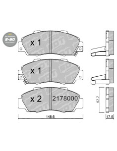 PASTILLAS DE FRENO DELANTERAS HIGH PERFORMANCE S50 HONDA ACCORD TYPE R CIVIC MB6 MC2 CRV HRV INTEGRA DC2 NSX PRELUDE BB