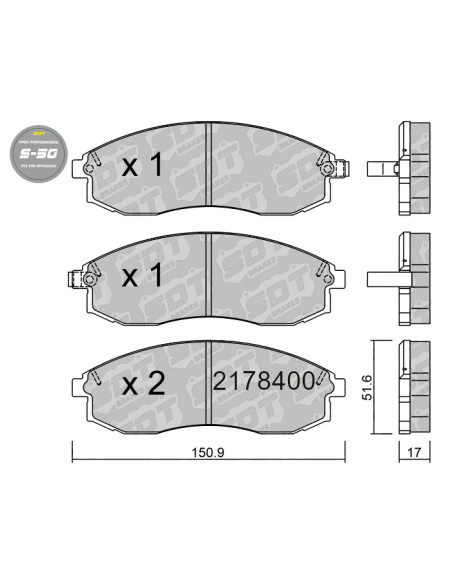 PASTILLAS DE FRENO DELANTERAS HIGH PERFORMANCE S50 NISSAN MAXIMA QX A32