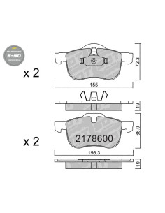 PASTILLAS DE FRENO DELANTERAS HIGH PERFORMANCE S50 VOLVO S60 S80 V70 XC70