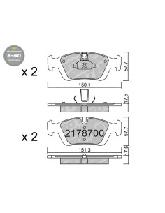 PASTILLAS DE FRENO DELANTERAS HIGH PERFORMANCE S50 BMW SERIE 3 E46 Z3 Z4 E85
