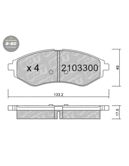 PASTILLAS DE FRENO DELANTERAS HIGH PERFORMANCE S50 CHEVROLET AVEO T250 T255 DAEWOO KALOS