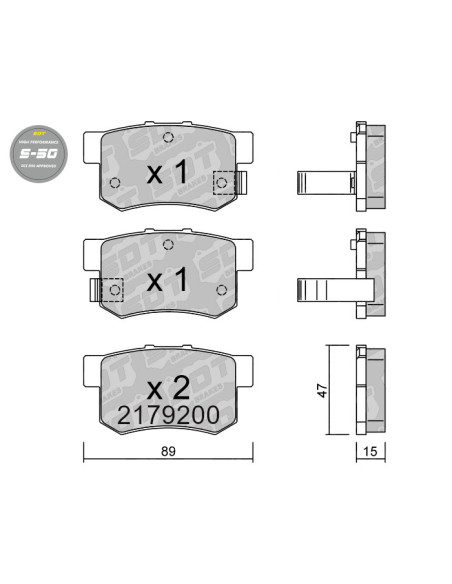 PASTILLAS DE FRENO TRASERAS HIGH PERFORMANCE S50 FIAT SEDICI HONDA ACCORD CIVIC INTEGRA DC2 S2000 SUXZUKI SWIFT SX4