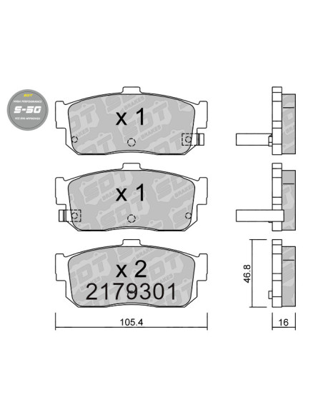 REAR HIGH PERFORMANCE BRAKEPADS S50 NISSAN 100NX ALMERA N15 N16 MAXIMA QX SENTRA B14 SUNNY N14
