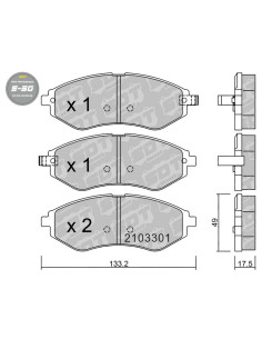 PASTILLAS DE FRENO DELANTERAS HIGH PERFORMANCE S50 CHEVROLET AVEO T250 T255