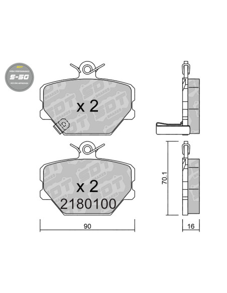 PASTILLAS DE FRENO DELANTERAS HIGH PERFORMANCE S50 MCC SMART CROSSBLADE FORTWO 450 451 ROADSTER 452