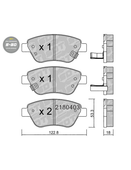 FRONT HIGH PERFORMANCE BRAKEPADS S50 OPEL ADAM CORSA D
