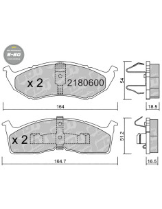 PASTILLAS DE FRENO DELANTERAS HIGH PERFORMANCE S50 CHRYSLER 300M VOYAGER GS DODGE CARAVAN