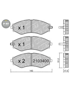 PASTILLAS DE FRENO DELANTERAS HIGH PERFORMANCE S50 CHEVROLET EPIA EVANDA TACUMA SUZUKI FORENZA