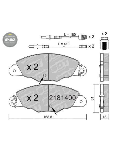 PASTILLAS DE FRENO DELANTERAS HIGH PERFORMANCE S50 CITROEN XANTIA XM