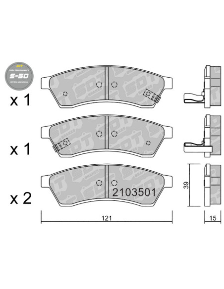 REAR HIGH PERFORMANCE BRAKEPADS S50 CHEVROLET EPICA