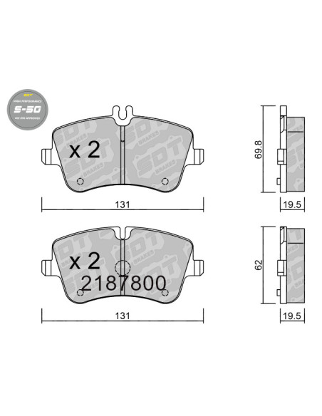 FRONT HIGH PERFORMANCE BRAKEPADS S50 MERCEDES CLASE C 203 CLK 209 CLC 204 SLK 171