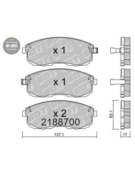 PASTILLAS DE FRENO DELANTERAS HIGH PERFORMANCE S50 NISSAN 200SX S13 MAXIMA QX SENTRA B15