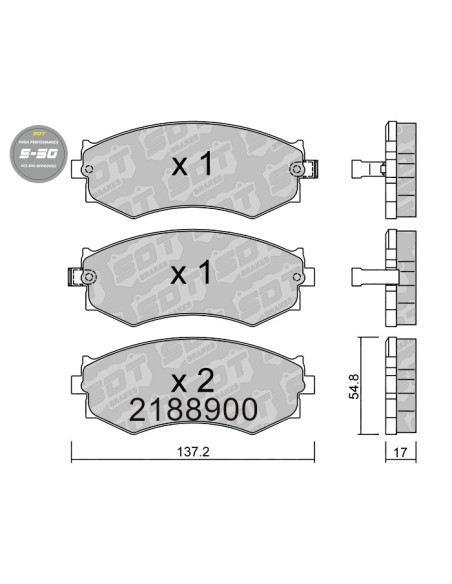 PASTILLAS DE FRENO DELANTERAS HIGH PERFORMANCE S50 NISSAN 240SX S13 PRAIRE M11 PRIMERA W10 SENTRA B15