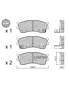 PASTILLAS DE FRENO DELANTERAS HIGH PERFORMANCE S50 KIA CARENS RIO DC SEPHIA II