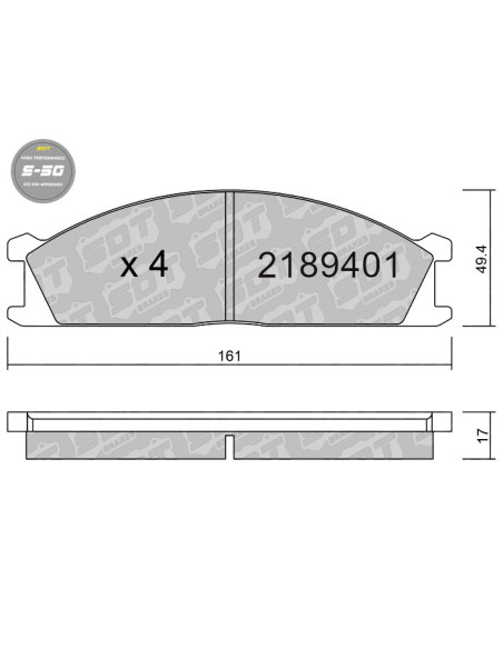 PASTILLAS DE FRENO DELANTERAS HIGH PERFORMANCE S50 NISSAN TERRANO WD21 URVAN E23 E24
