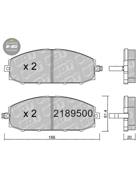 PASTILLAS DE FRENO DELANTERAS HIGH PERFORMANCE S50 NISSAN PATROL GR Y61
