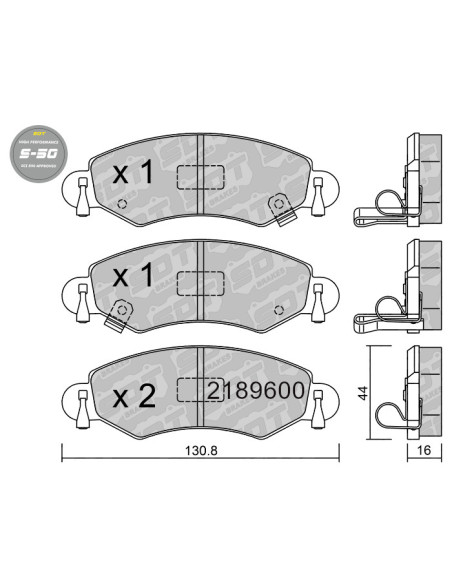 PASTILLAS DE FRENO DELANTERAS HIGH PERFORMANCE S50 OPEL AGILA A SUZUKI WAGON R+