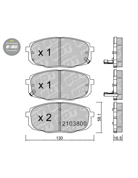 FRONT HIGH PERFORMANCE BRAKEPADS S50 HYUNDAI I30 FD KIA CARENS II CEED PRO CEED