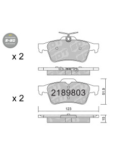 PASTILLAS DE FRENO TRASERAS HIGH PERFORMANCE S50 FORD FOCUS MK3 KUGA MK2 TOURNEO CONNECT TRANSIT CONNECT VOLVO V40 D2