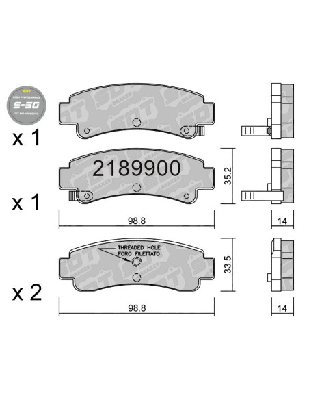 PASTILLAS DE FRENO TRASERAS HIGH PERFORMANCE S50 NISSAN SENTRA B13 SUNNY B12 N13 SR20