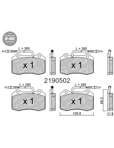 PASTILLAS DE FRENO DELANTERAS HIGH PERFORMANCE S50 PEUGEOT 406 COUPE PINZA BREMBO