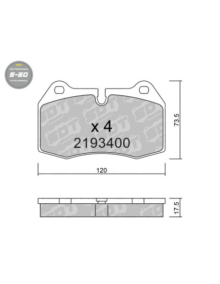 PASTILLAS DE FRENO DELANTERAS HIGH PERFORMANCE S50 BMW FERRARI MASERATI NISSAN
