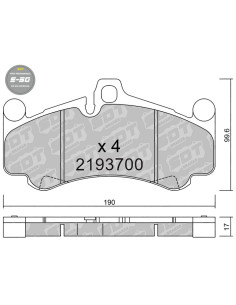 PASTILLAS DE FRENO DELANTERAS HIGH PERFORMANCE S50 PORSCHE 911 996 3.6 GT2 GT3 911 996 3.8 GT3 4.0 GT3 RS
