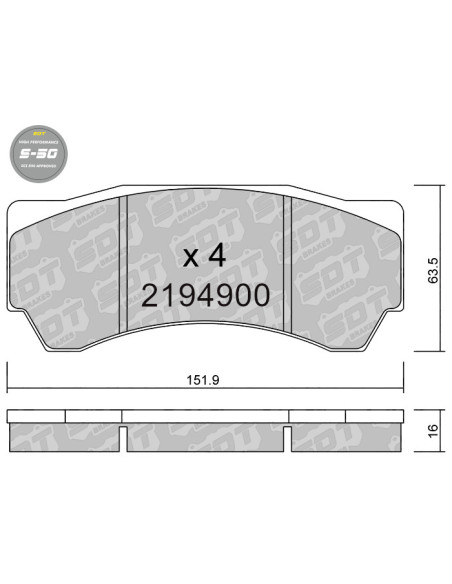 HIGH PERFORMANCE BRAKEPADS S50 ALCON MONO6 CAR97 GALFER REVO PNF4497X831S FRP3134