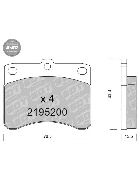 PASTILLAS DE FRENO HIGH PERFORMANCE S50 DAIHATSU / PIAGGIO