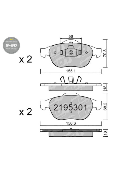 PASTILLAS DE FRENO DELANTERAS HIGH PERFORMANCE S50 RENAULT